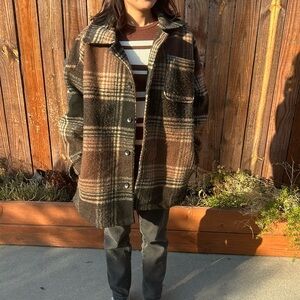 Women’s Brown plaid coat